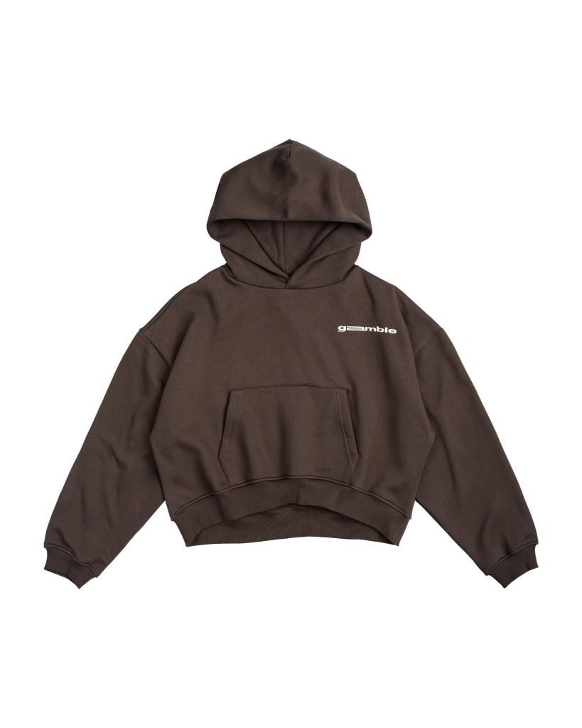 LOGO BOXY HOODIE / COFFEE
