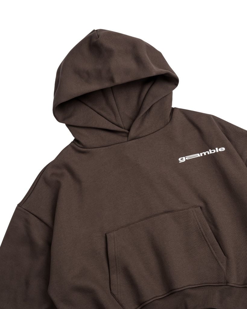 LOGO BOXY HOODIE / COFFEE
