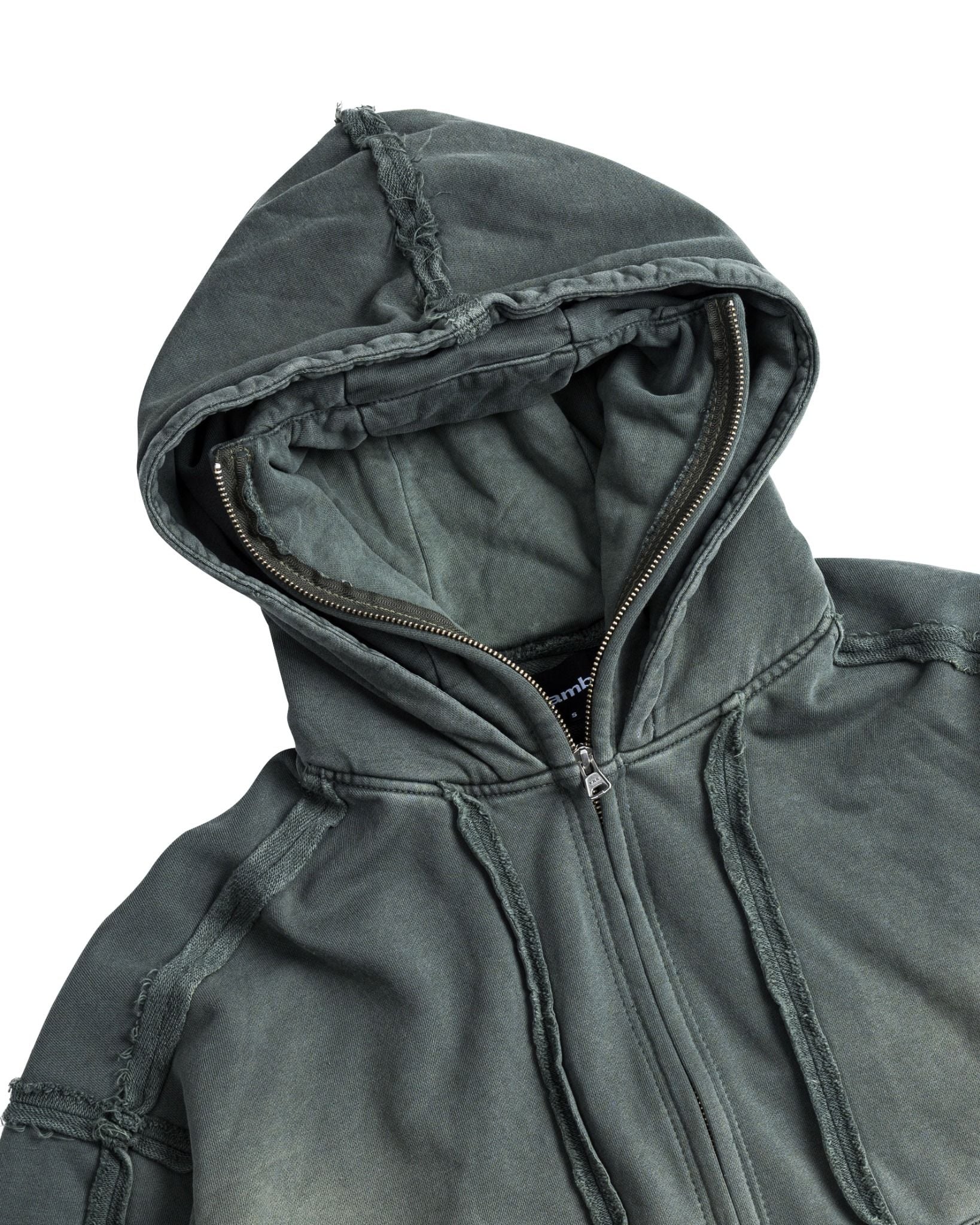 DOUBLE HOOD ZIP HOODIE / MOSS