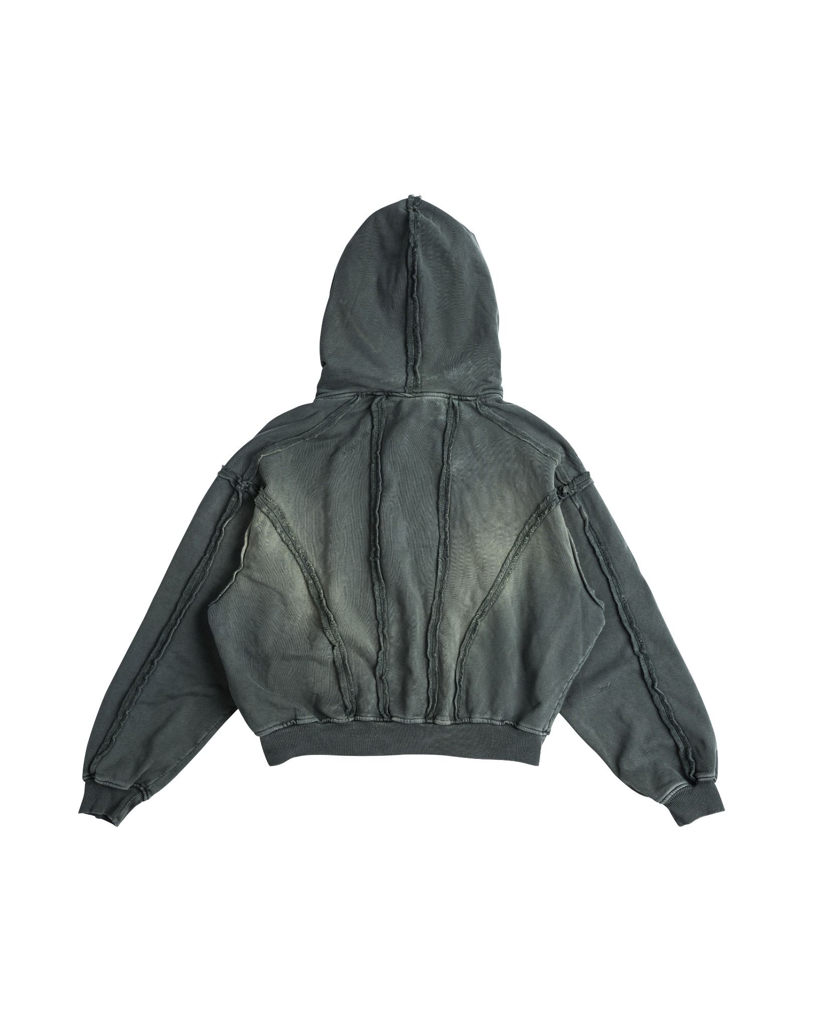 DOUBLE HOOD ZIP HOODIE / MOSS