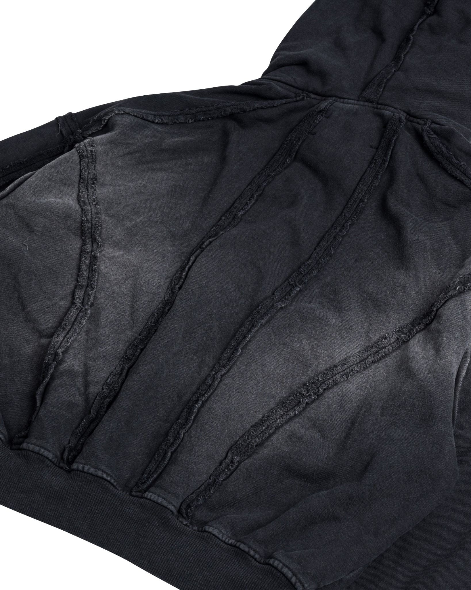 DOUBLE HOOD ZIP HOODIE / CHARCOAL