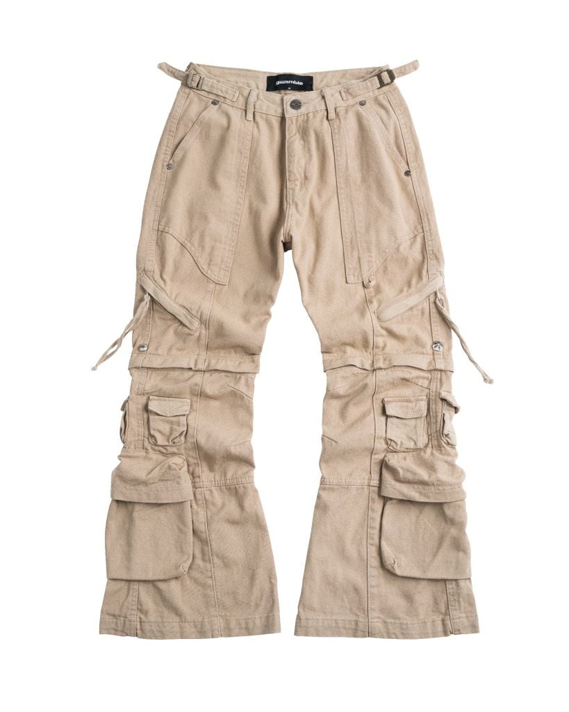 CARGO FLARED PANT / SAND