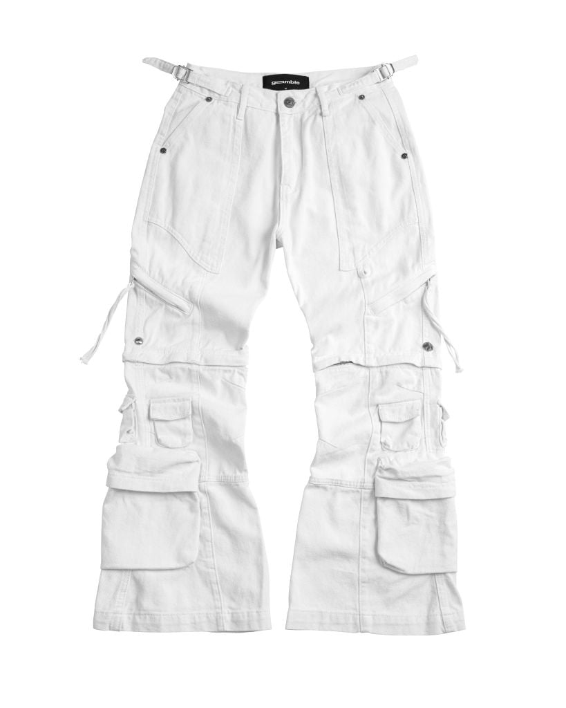 CARGO FLARED PANT / WHITE