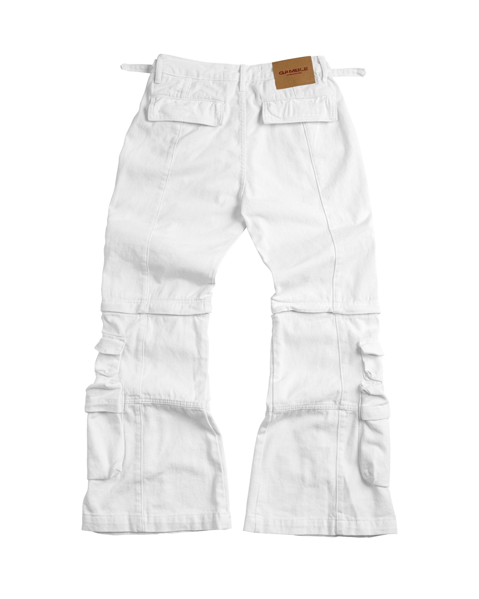 CARGO FLARED PANT / WHITE