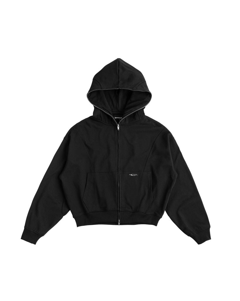 METAL FULLZIP HOODIE / BLACK