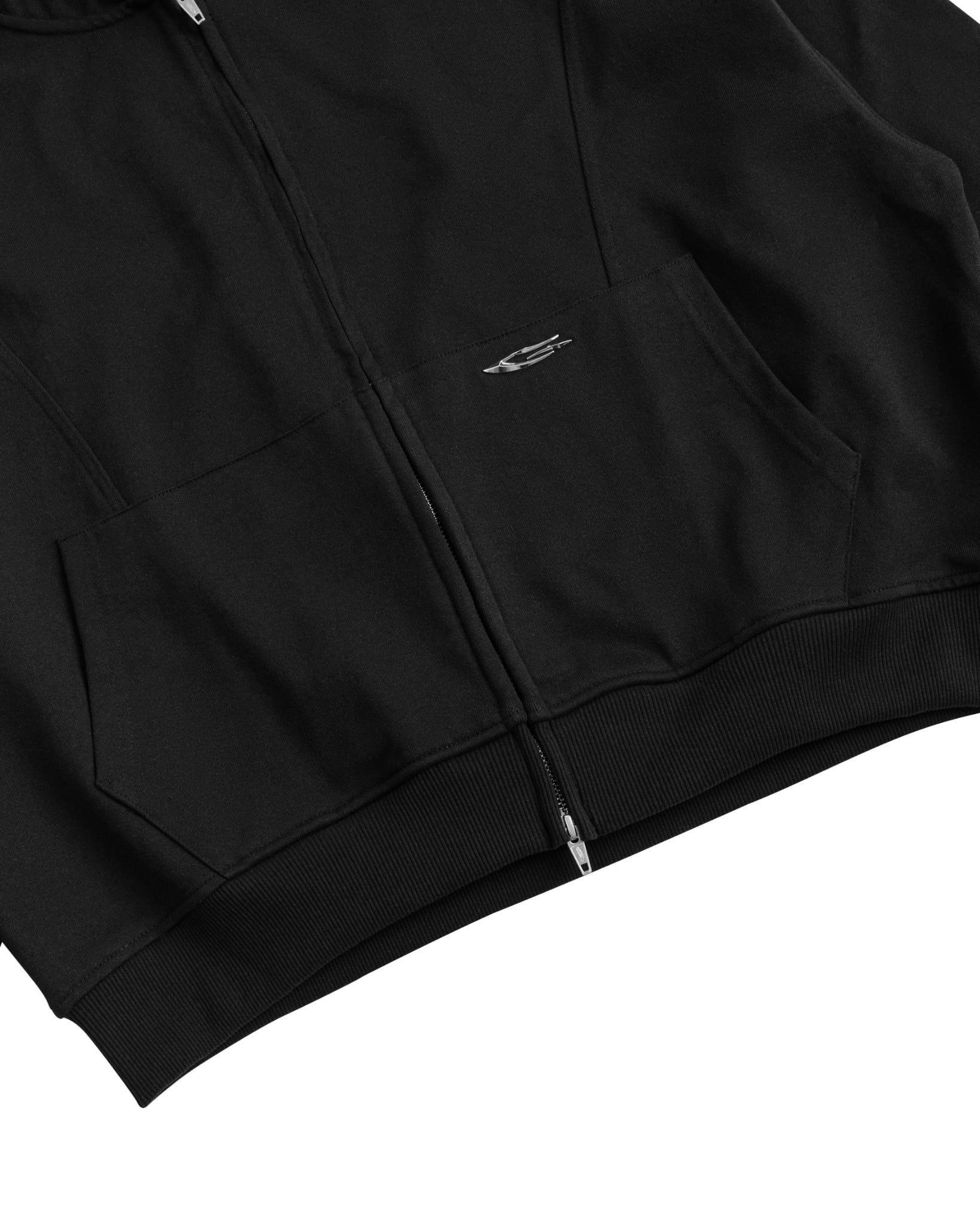 METAL FULLZIP HOODIE / BLACK