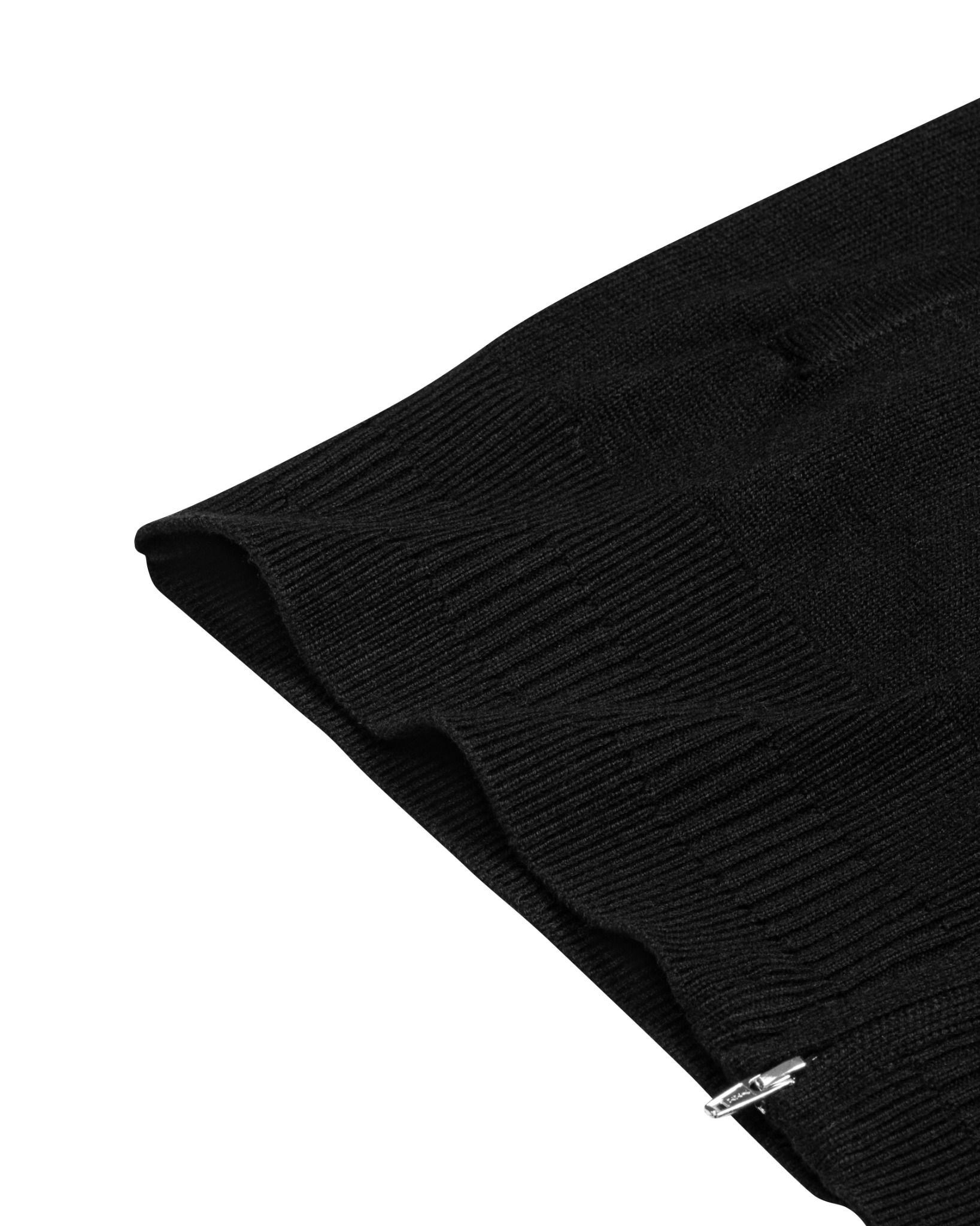 KNIT FULLZIP HOODIE / BLACK