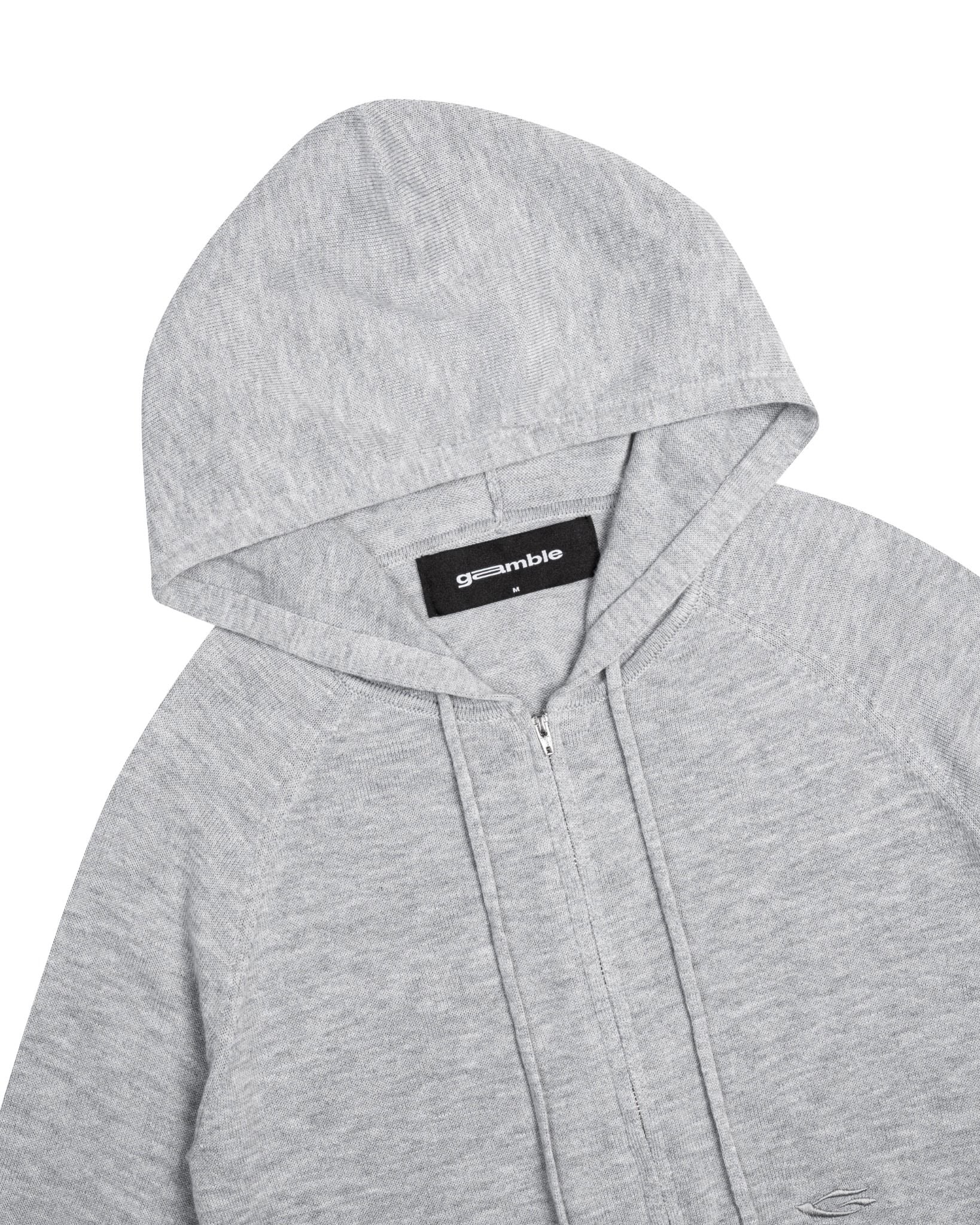 KNIT FULLZIP HOODIE / GREY