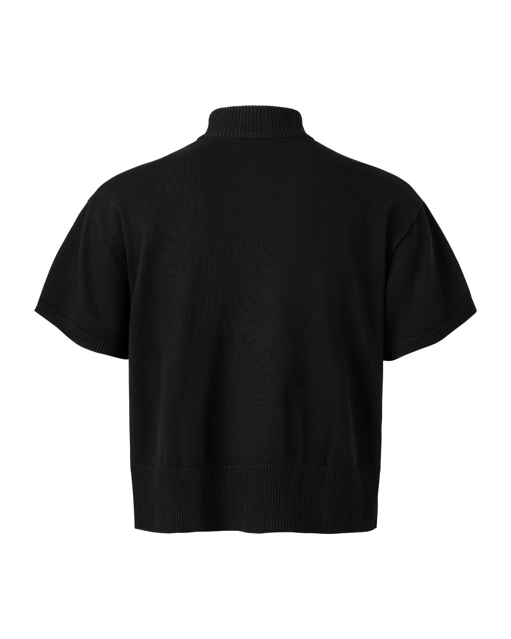 HALF-ZIP KNIT TEE / BLACK