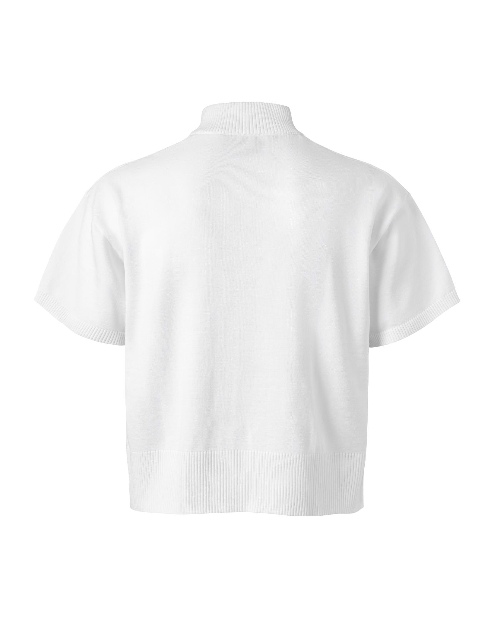 HALF-ZIP KNIT TEE / WHITE