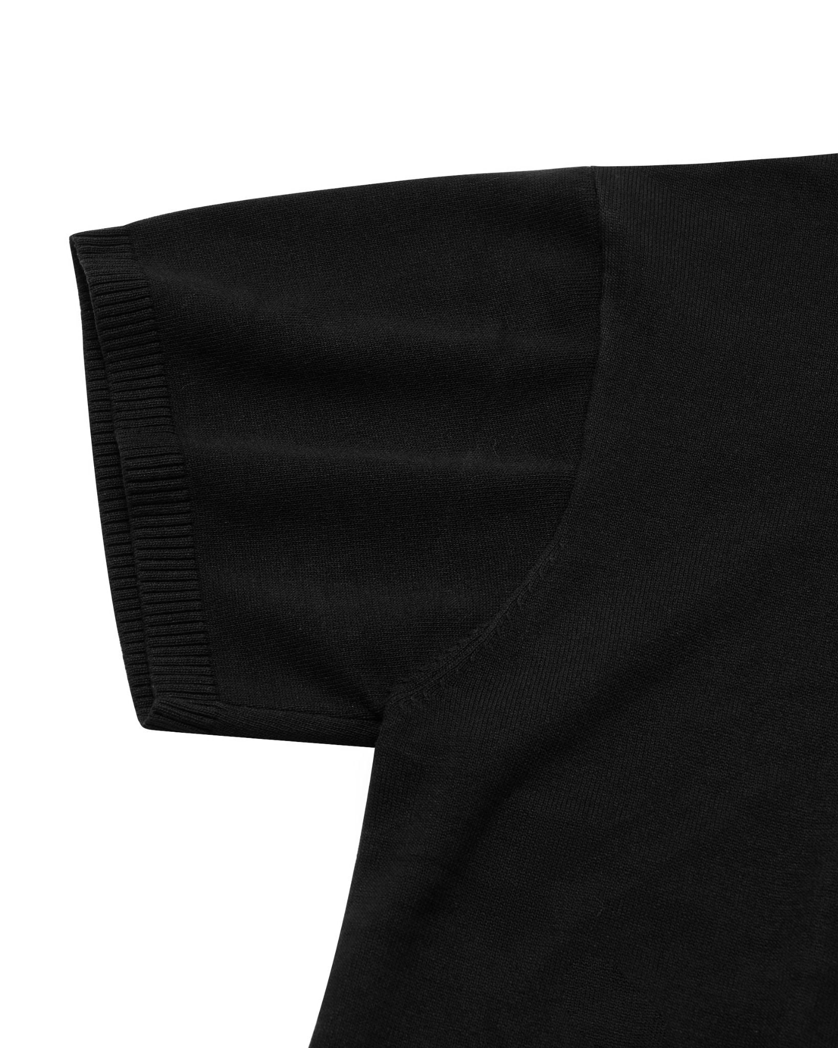 HALF-ZIP KNIT TEE / BLACK