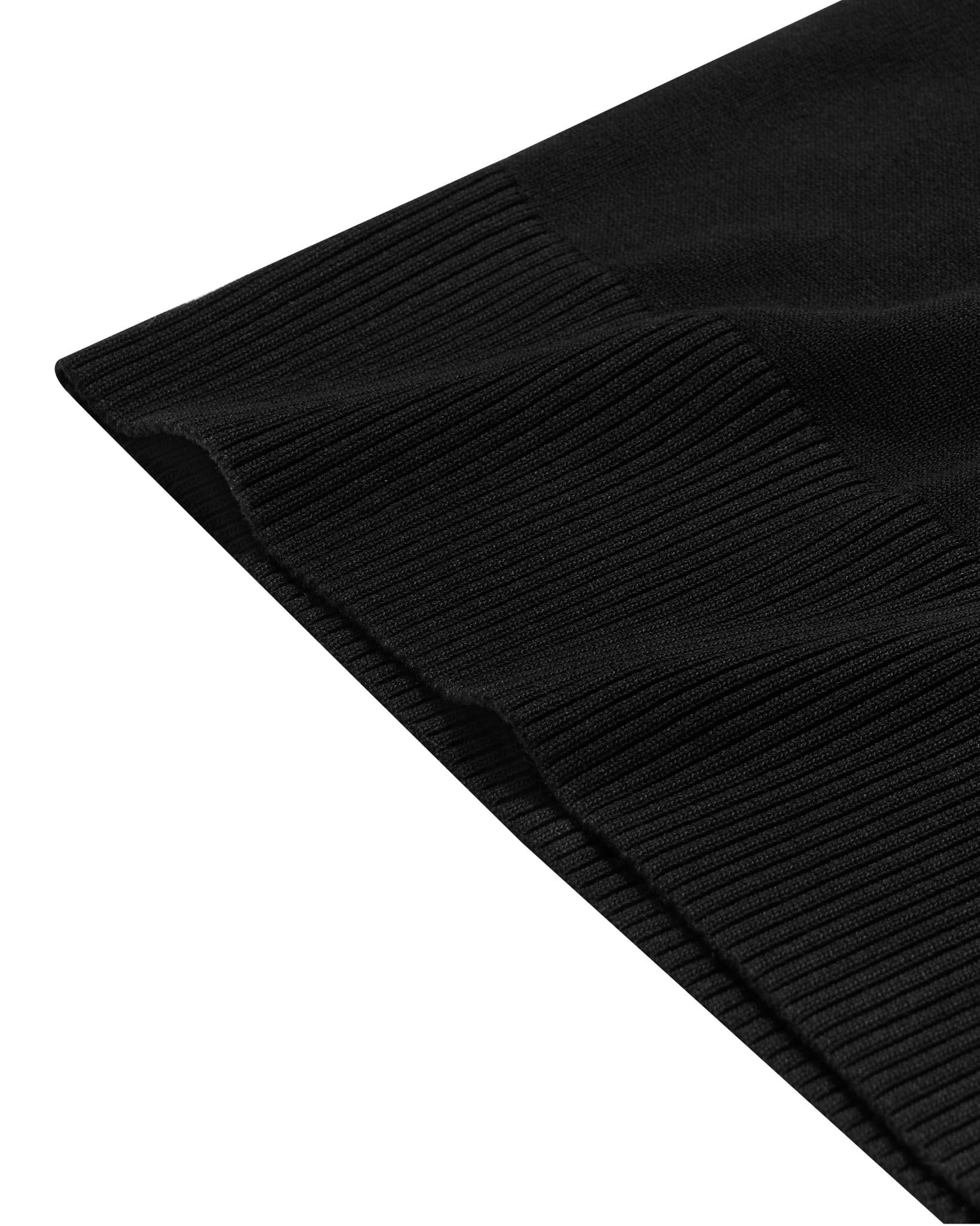 HALF-ZIP KNIT TEE / BLACK