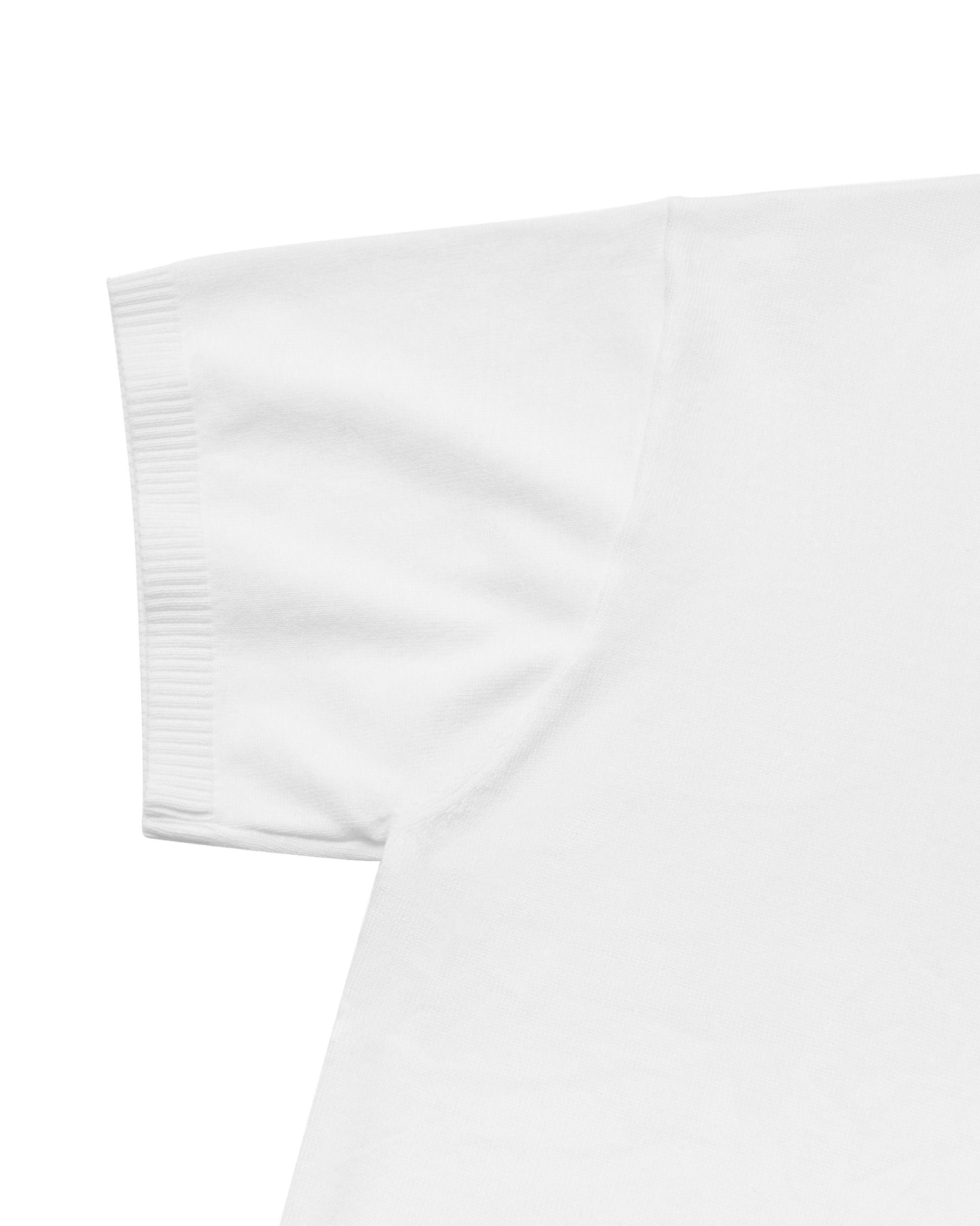 HALF-ZIP KNIT TEE / WHITE