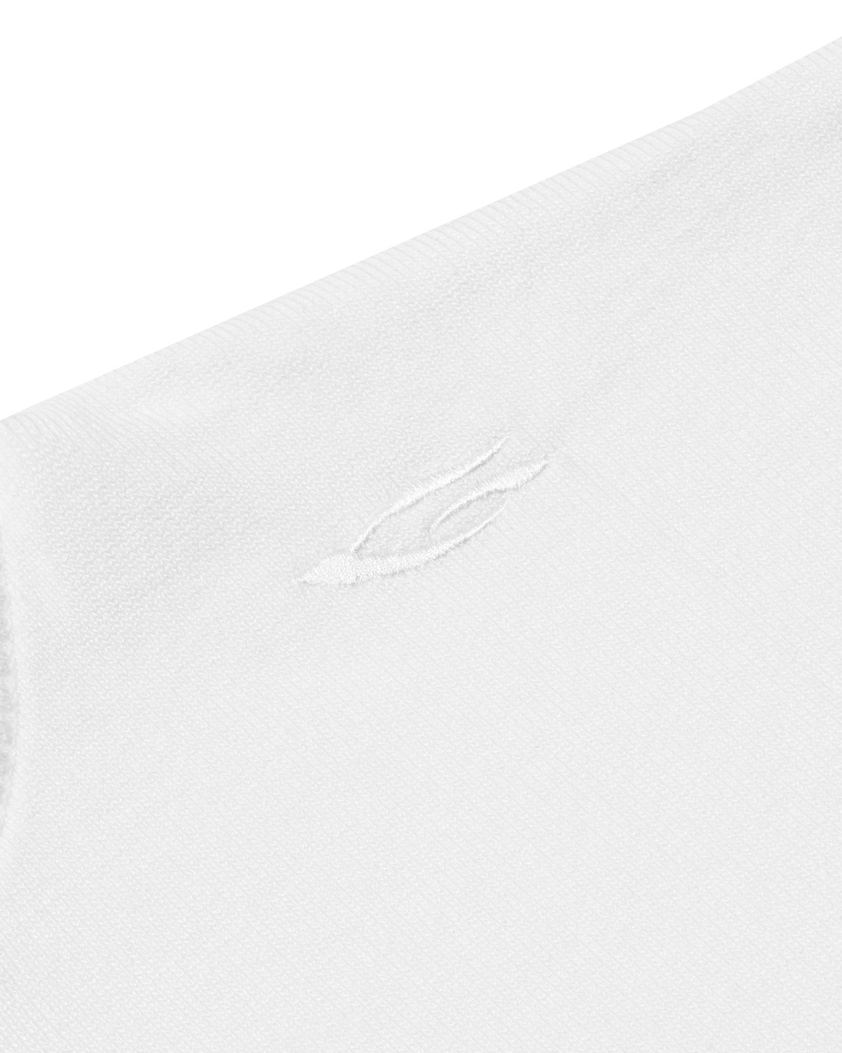 HALF-ZIP KNIT TEE / WHITE