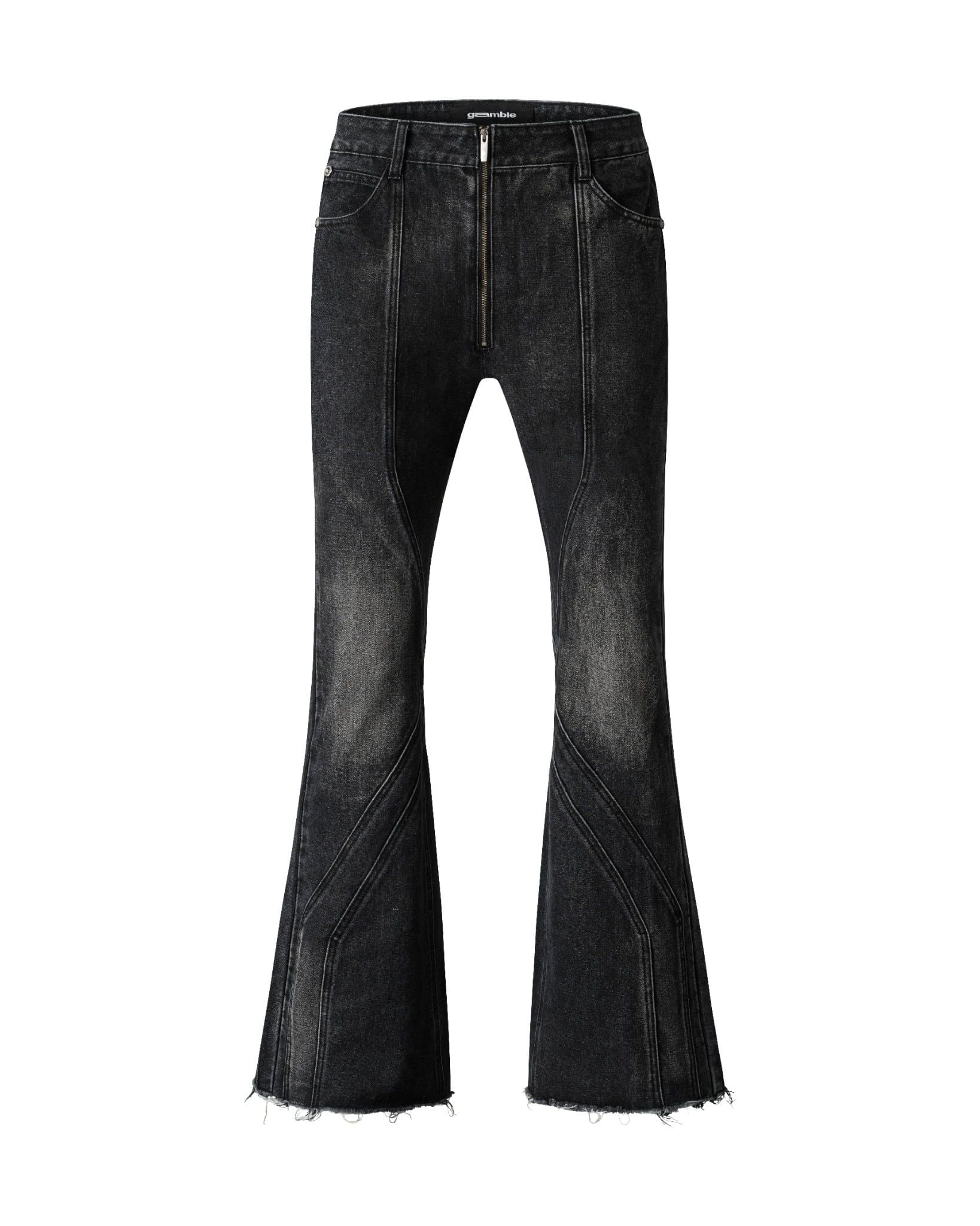 GRIME FLARED JEANS / GUNMETAL