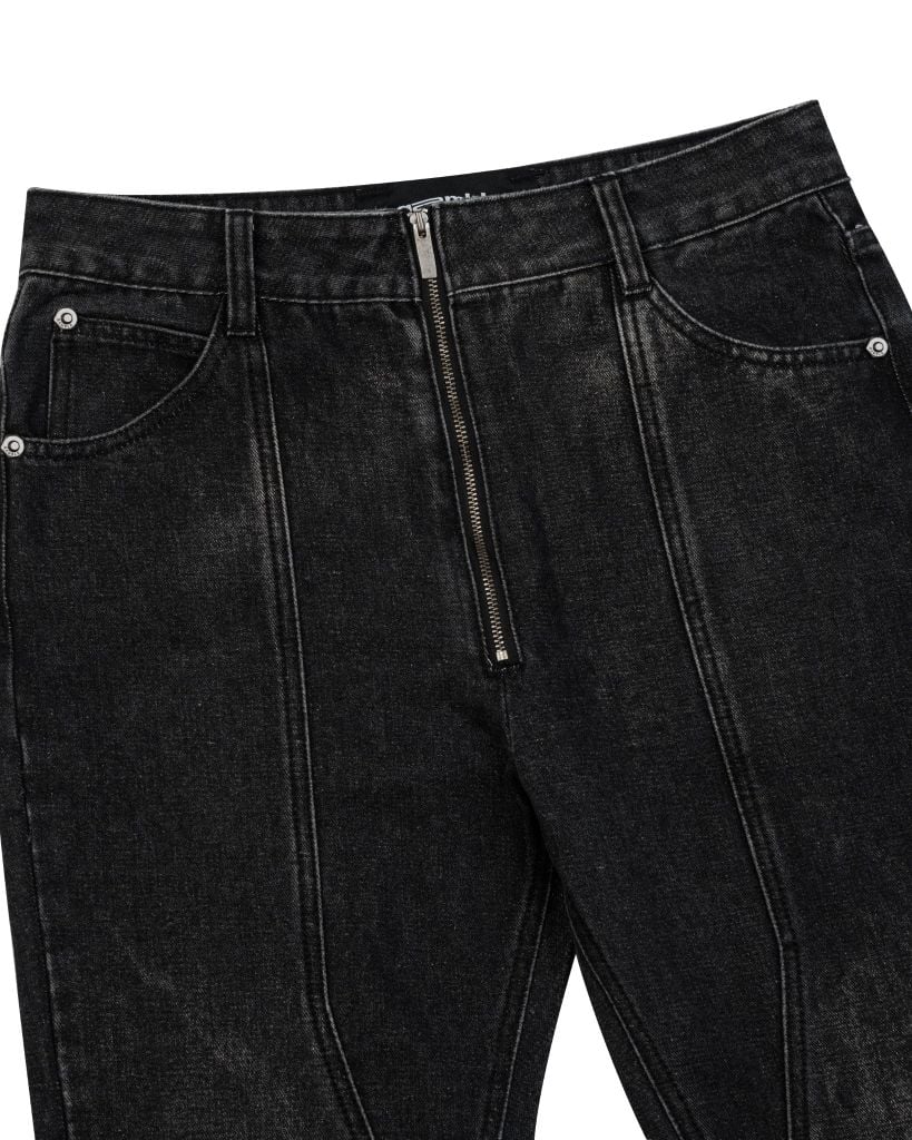 GRIME FLARED JEANS / GUNMETAL