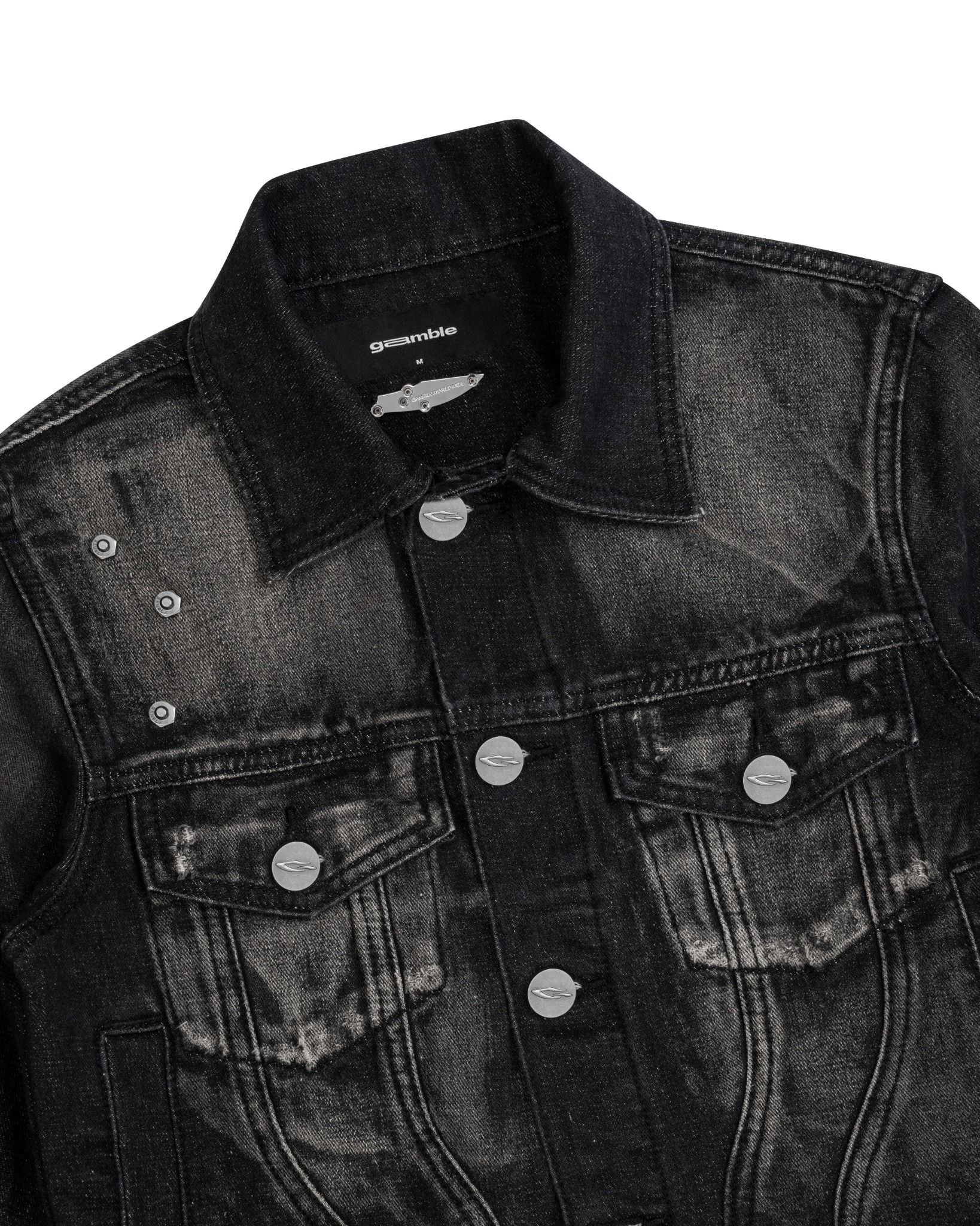 GRIME DENIM JACKET / GUNMETAL