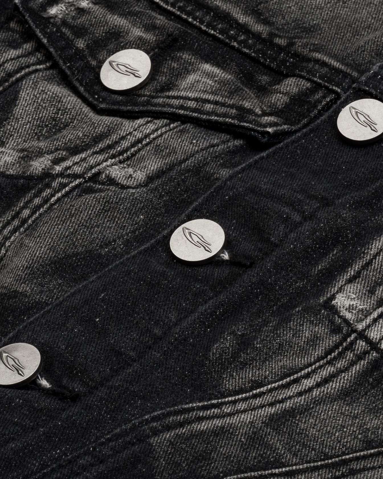 GRIME DENIM JACKET / GUNMETAL