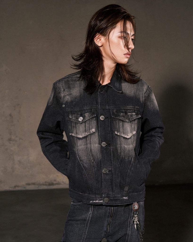 GRIME DENIM JACKET / GUNMETAL