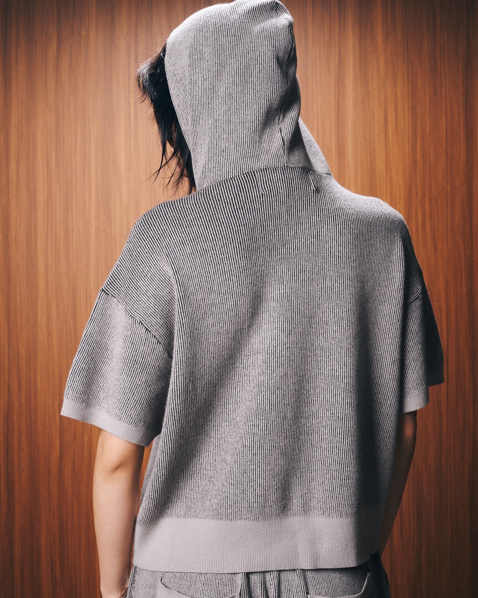 HOODED KNIT TEE / FOG
