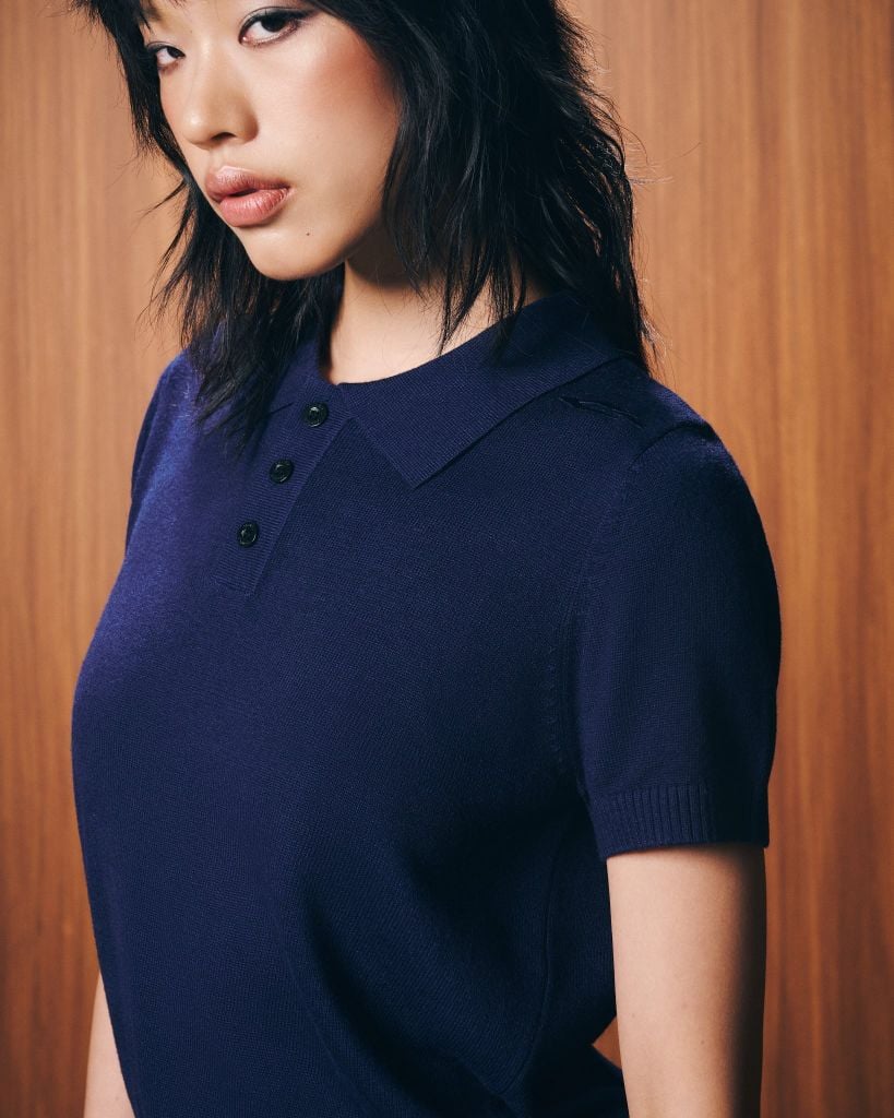 POLO KNIT TEE / NAVY