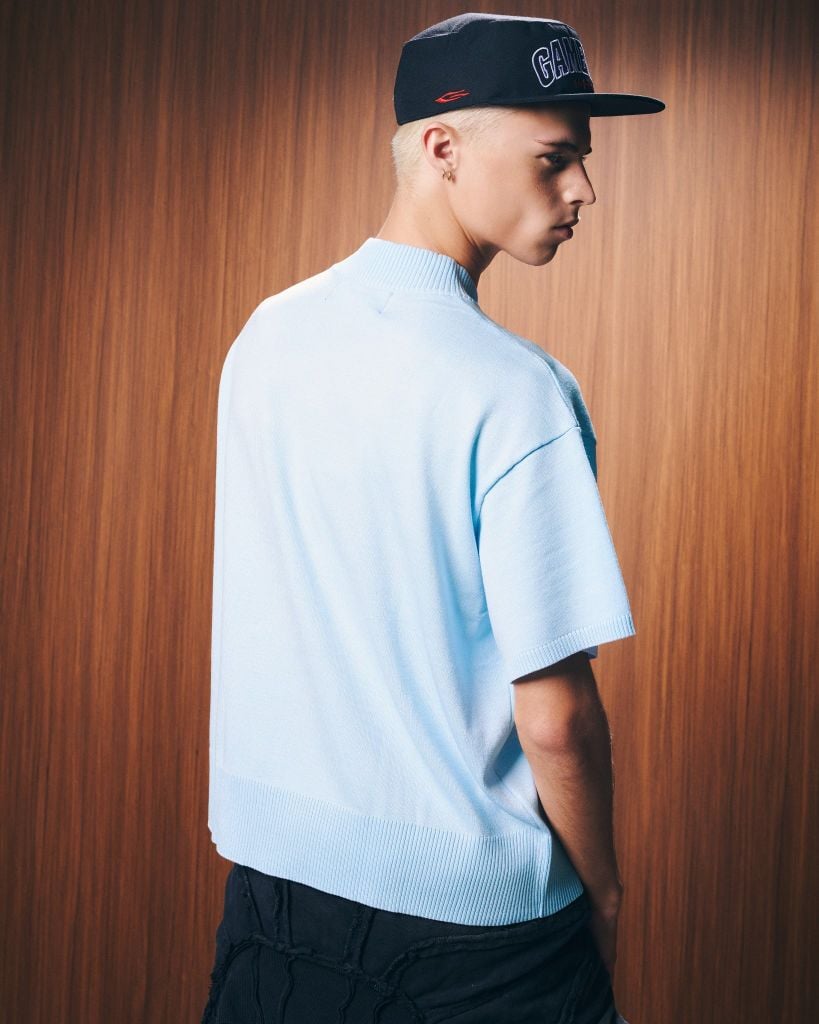 HALF-ZIP KNIT TEE / ICY