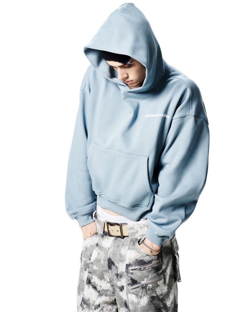 LOGO BOXY HOODIE / MIST