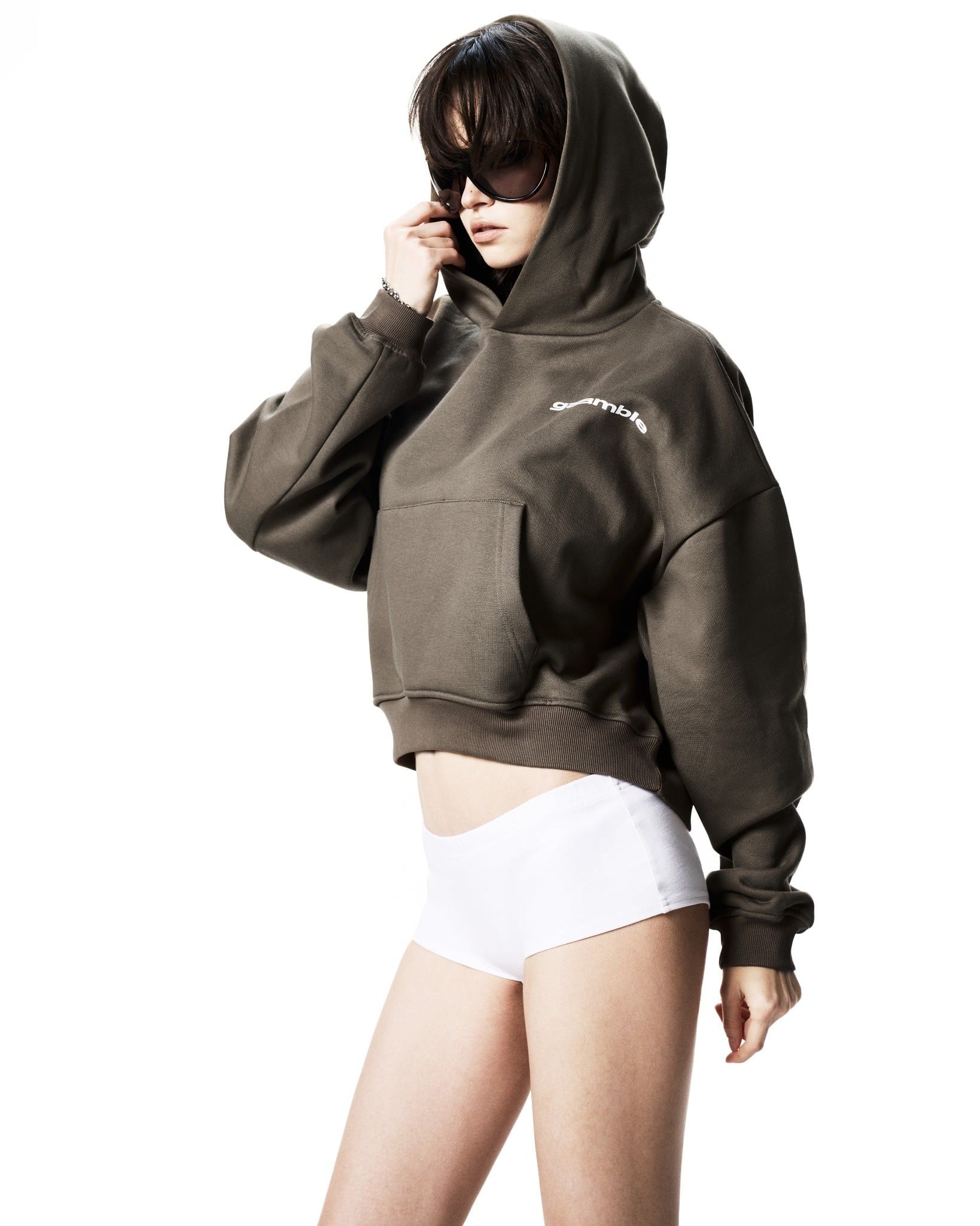 LOGO BOXY HOODIE / MOCHA