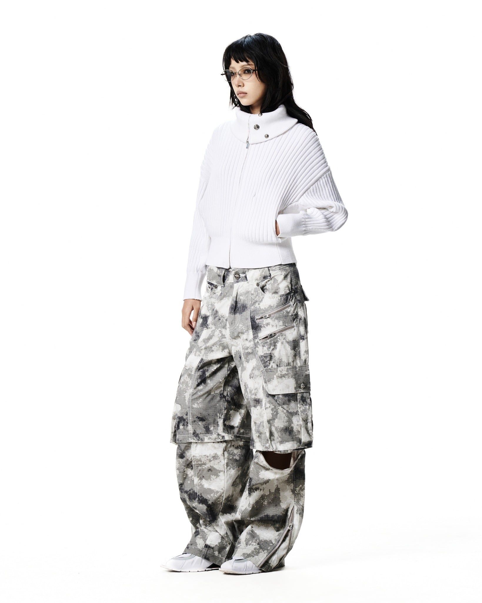 POLAR ZIP KNIT / WHITE