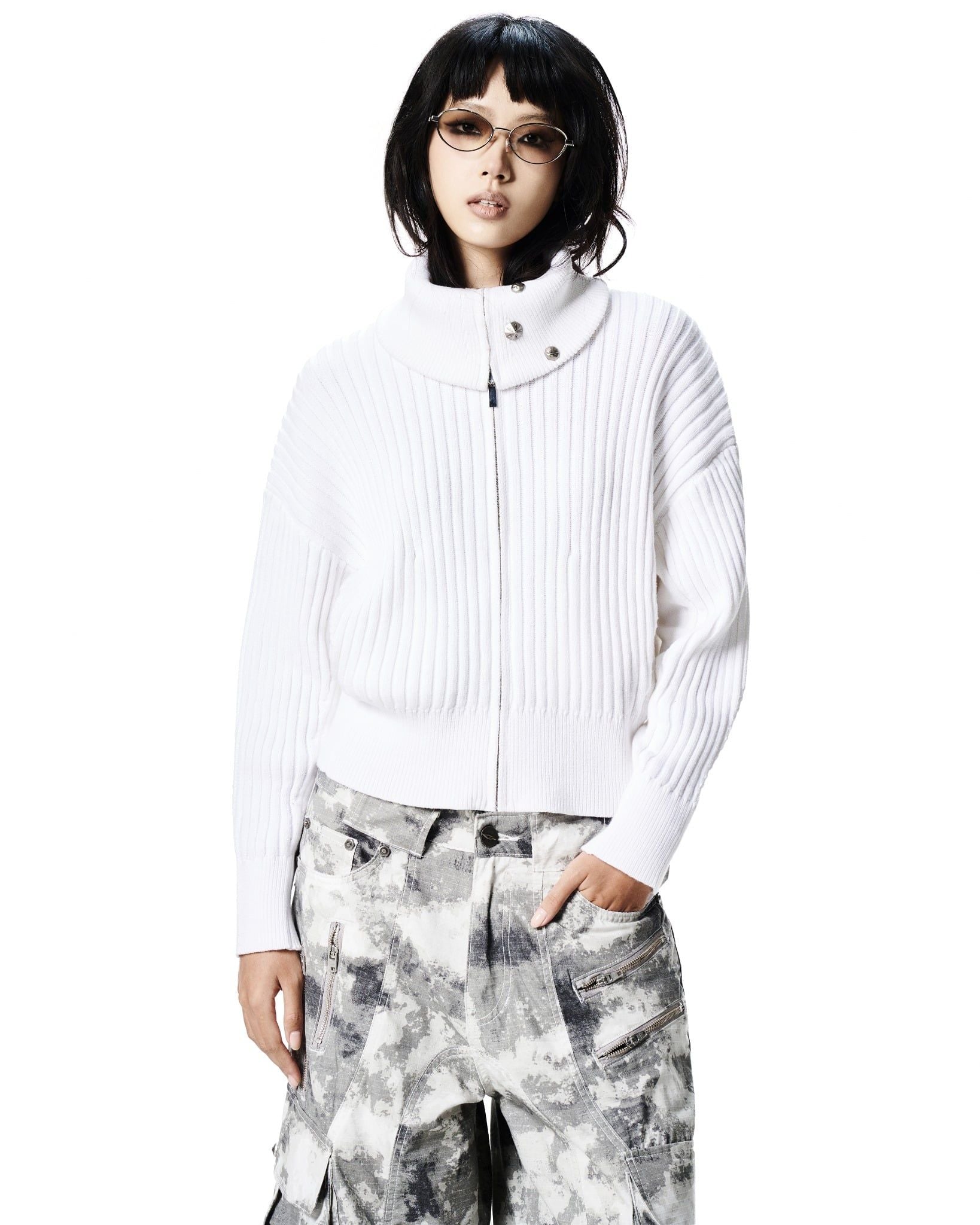 POLAR ZIP KNIT / WHITE