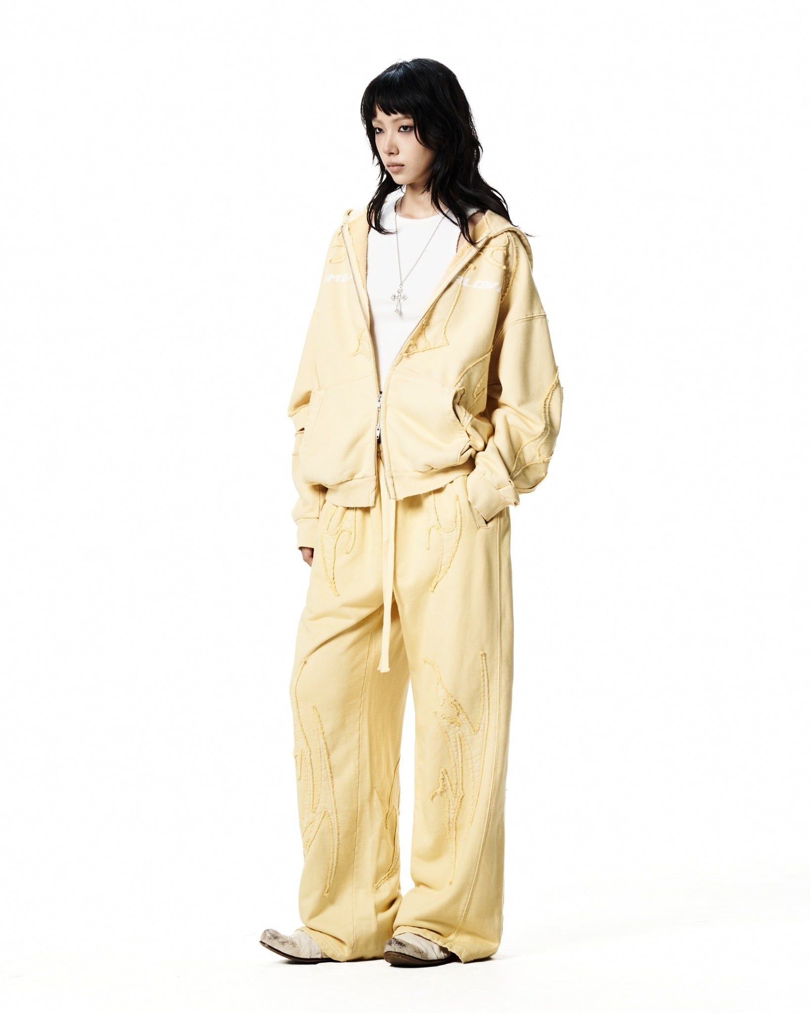 TRIBAL FULLZIP HOODIE / BUTTER