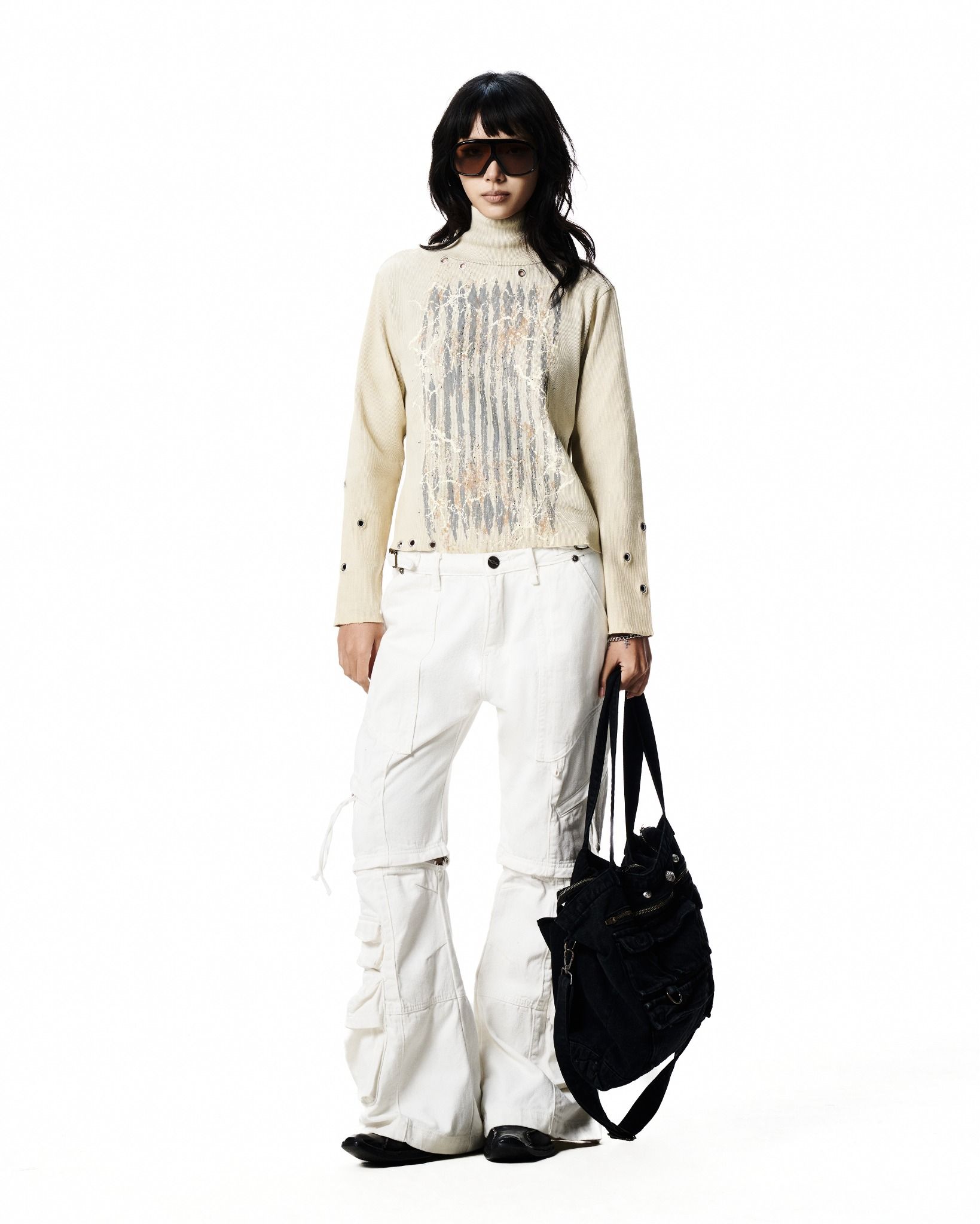CARGO FLARED PANT / WHITE