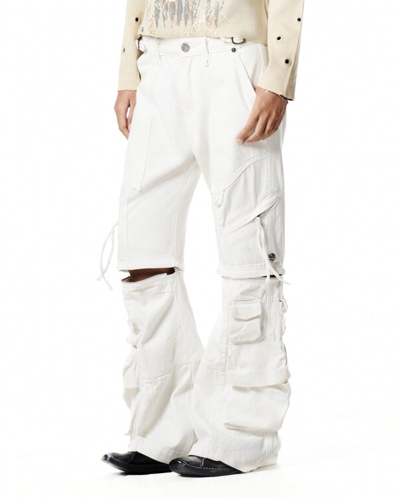 CARGO FLARED PANT / WHITE
