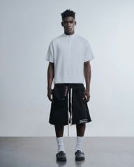 HALF-ZIP KNIT TEE / WHITE