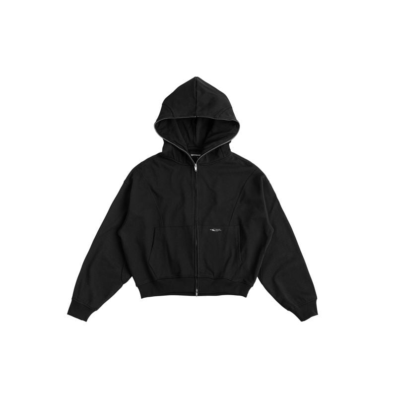 METAL FULLZIP HOODIE / BLACK