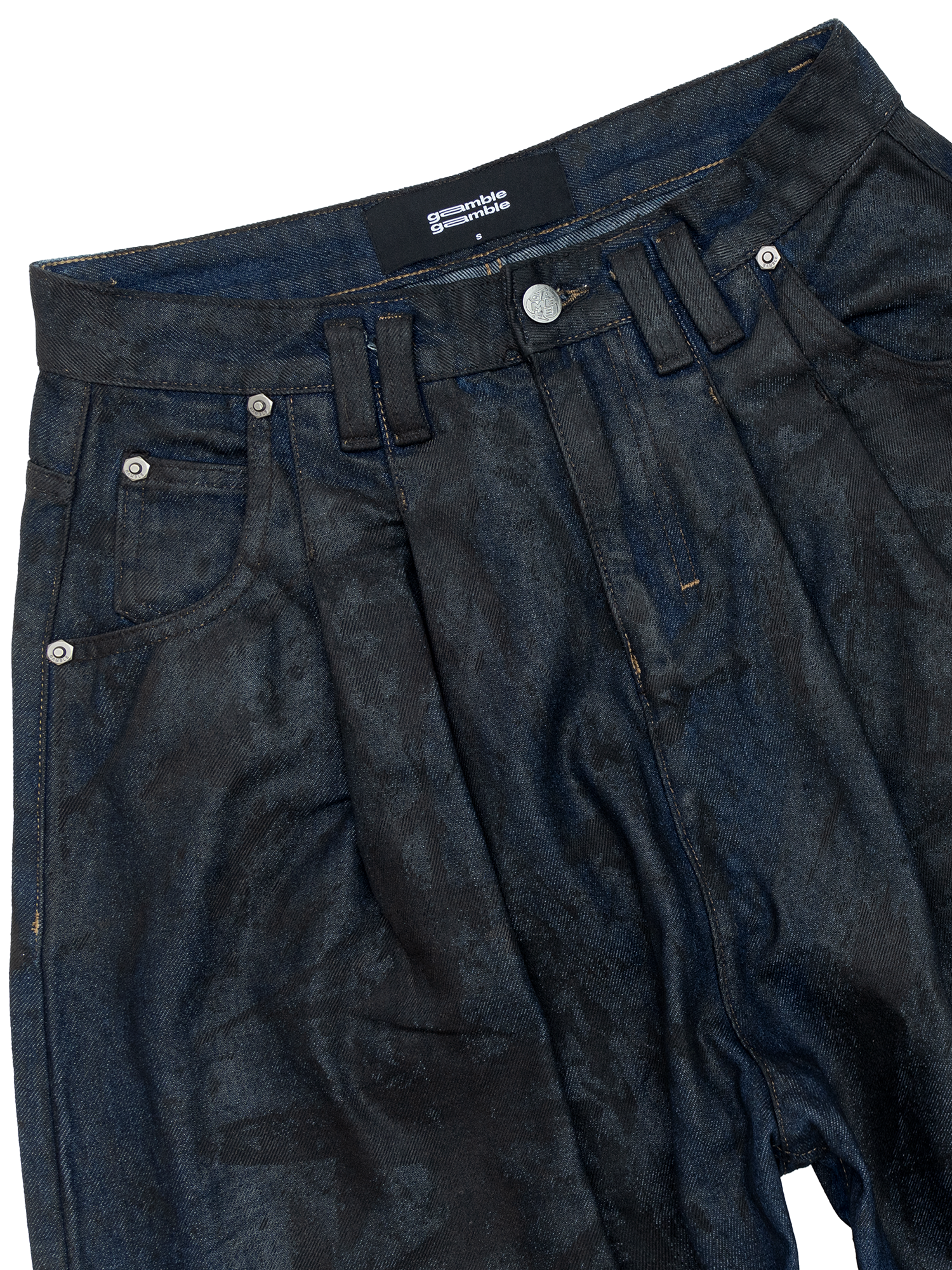 COATED BAGGY JEANS / BASALT
