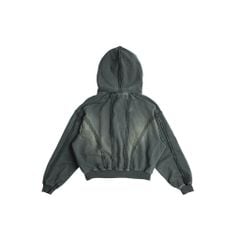 DOUBLE HOOD ZIP HOODIE / MOSS