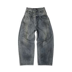 DOUBLE-WAISTED BAGGY JEANS / BLUEROCK