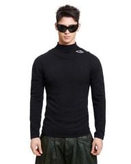 KNIT TURTLENECK SWEATER / BLACK