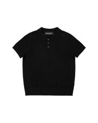 POLO KNIT TEE / BLACK