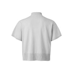HALF-ZIP KNIT TEE / SMOKE