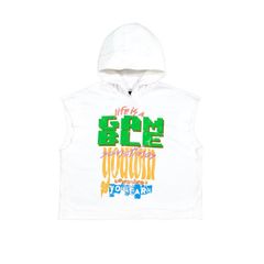 SLOGAN SLEEVELESS HOODIE / WHITE