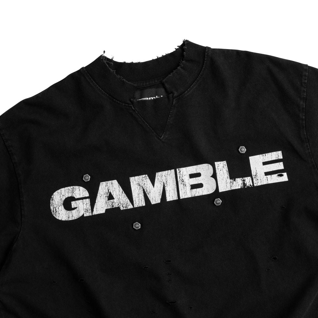 BROKEN V TEE / BLACK