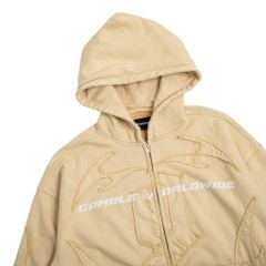 TRIBAL FULLZIP HOODIE / BUTTER
