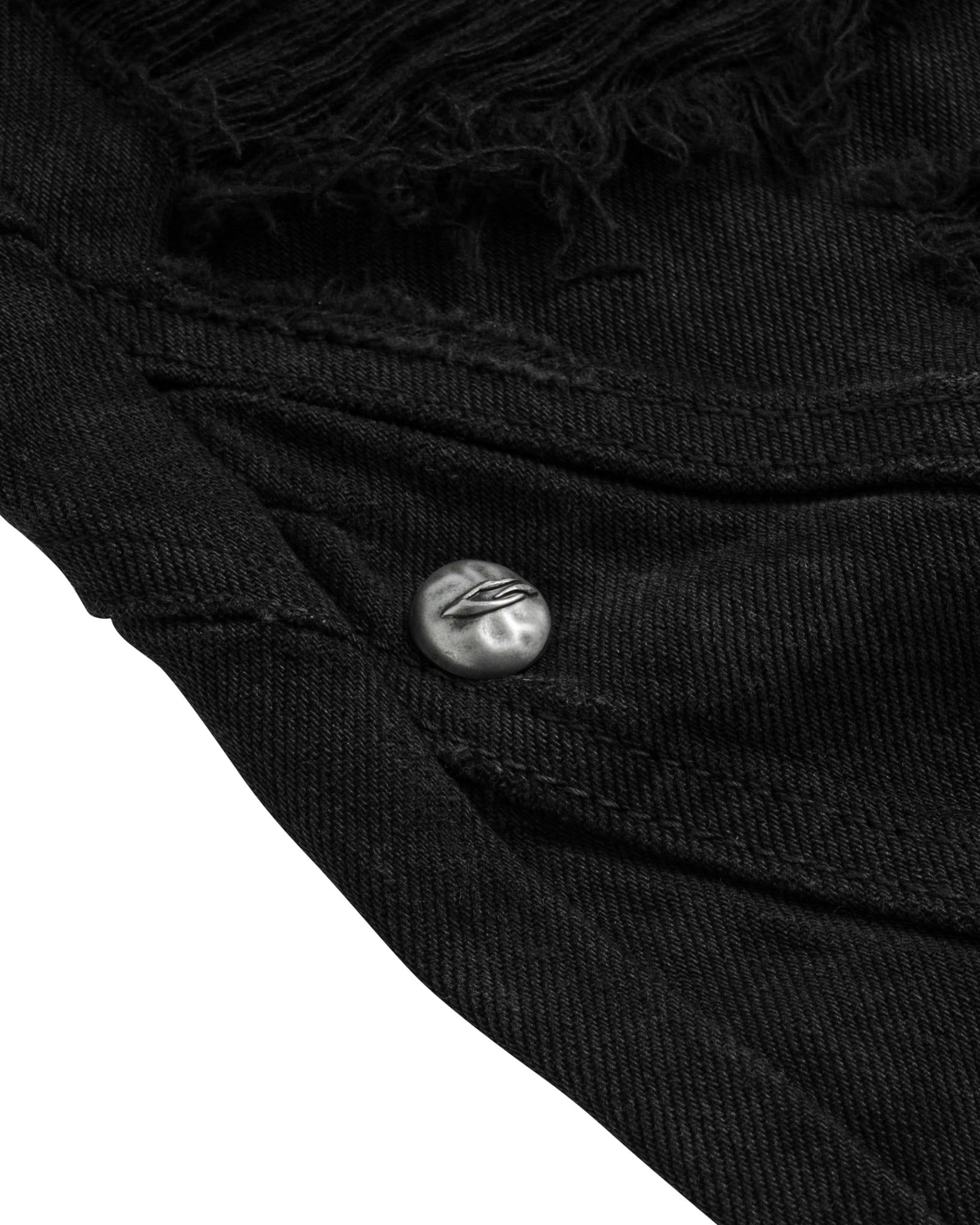 DISTRESSED FLARED JEANS / BLACK
