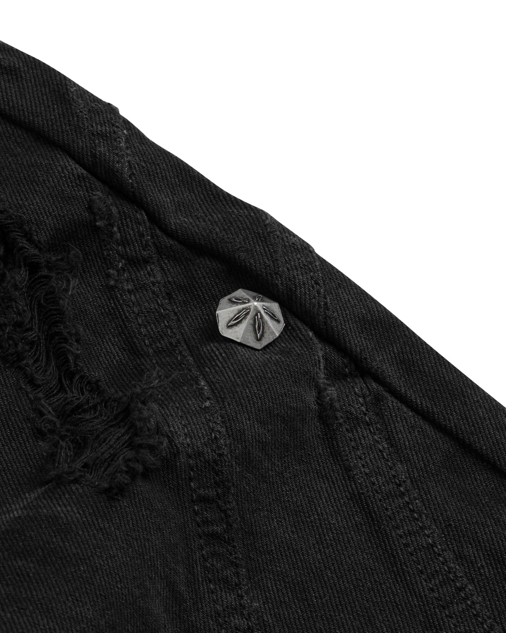 DISTRESSED FLARED JEANS / BLACK