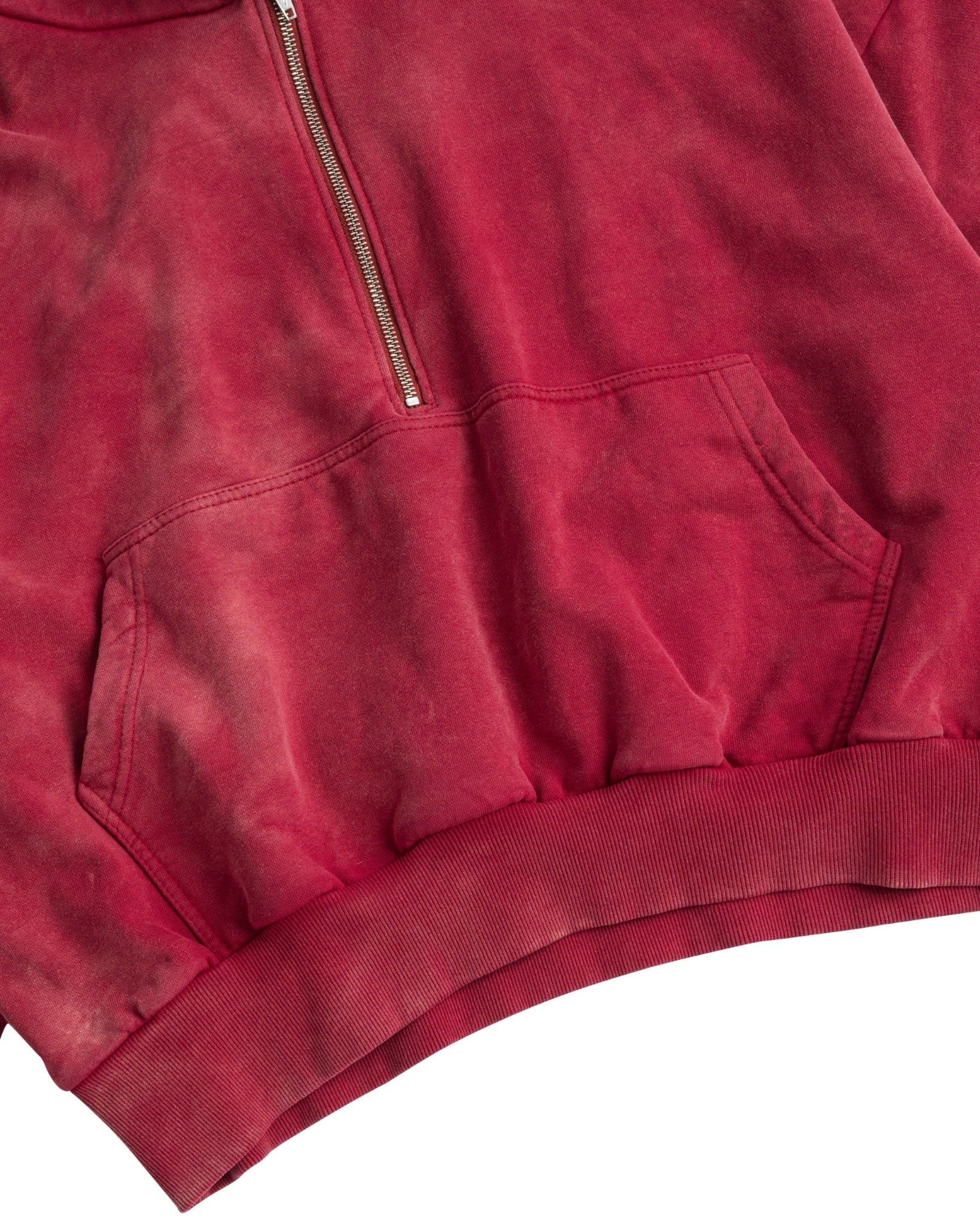 RIVET HALF-ZIP HOODIE / BLOOD