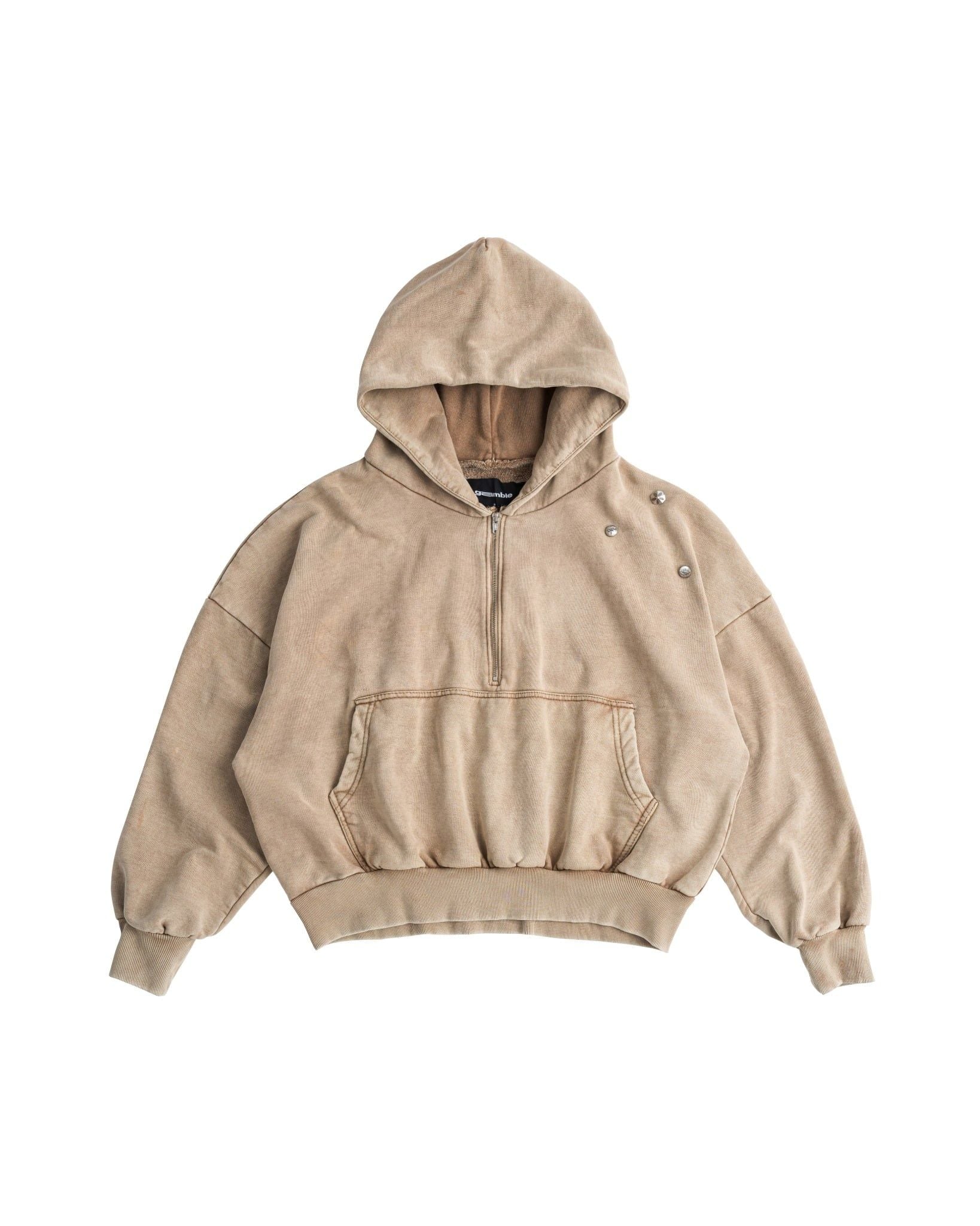 RIVET HALF-ZIP HOODIE / DUST