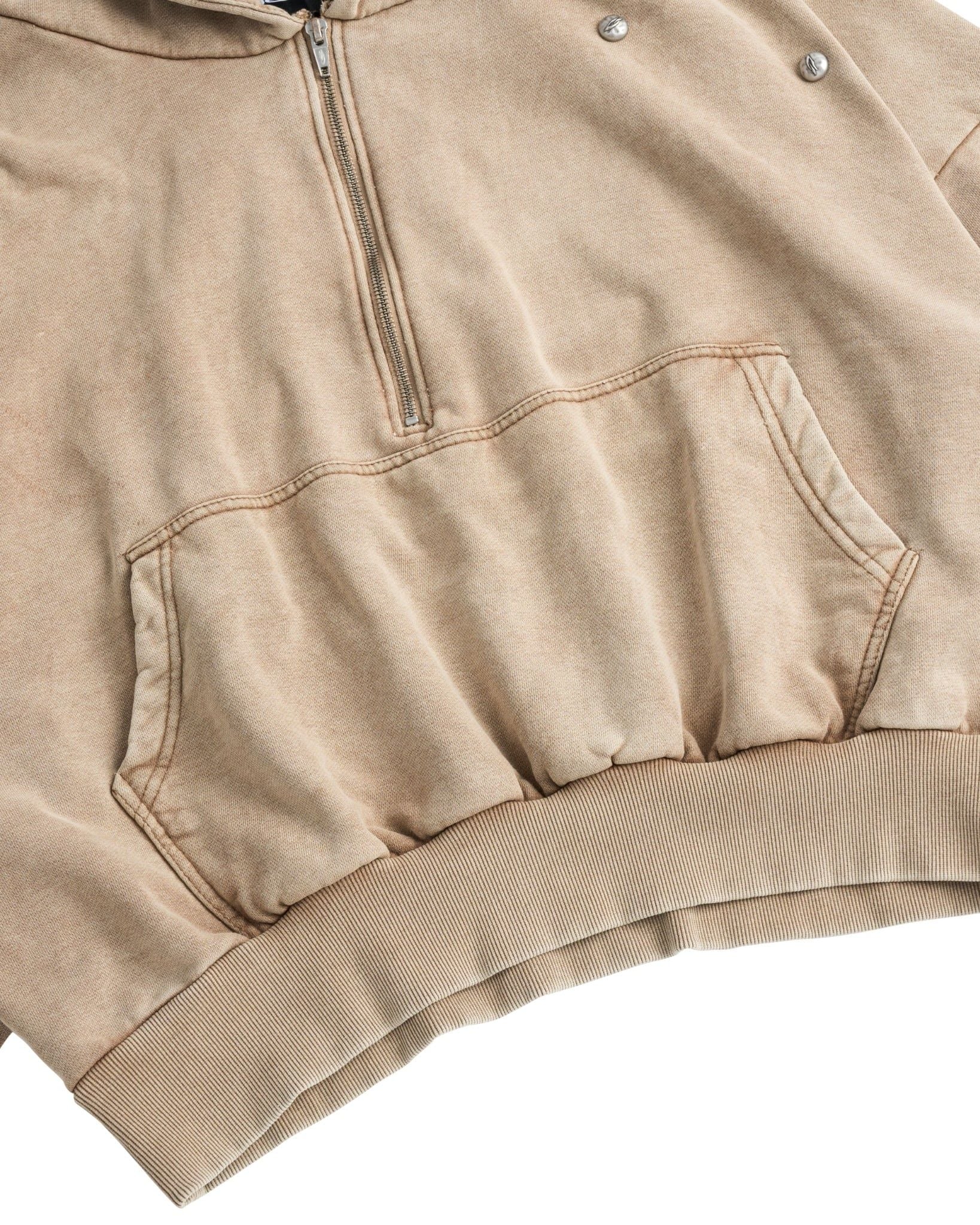 RIVET HALF-ZIP HOODIE / DUST