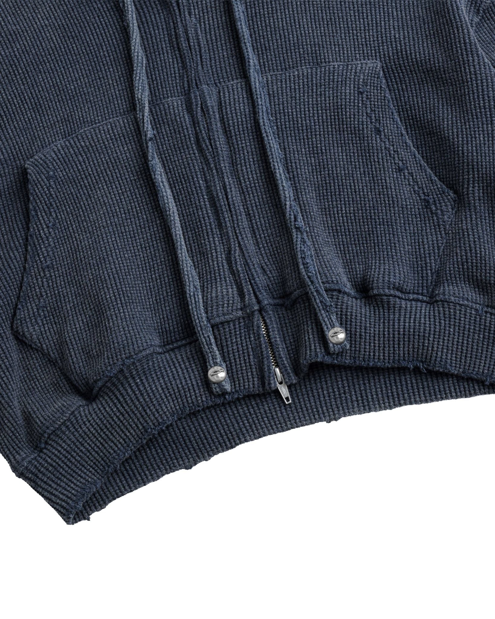 WAFFLE ZIP HOODIE / SLATE